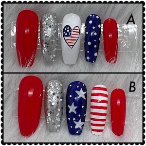 Patriotic Press on Nails