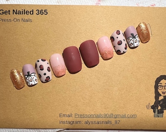Fall Pumpkin Press on Nails