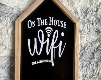 Simply Said Lavagna Password WiFi – Cartello In Legno Con Scritta Welcome – 30x14 Cm – Gesso Incluso – Made In USA – Decorazione Rustica Per Casa - 5