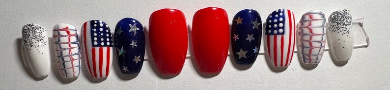 American Flag Press on Nails image 2