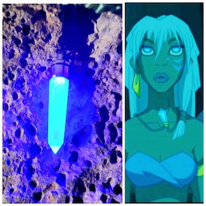 KIDA ATLANTIS NECKLACE, glows in the dark, fluorescent, luminous necklace, necklace with light, kida Atlantis, crystal necklace, cosplay kida