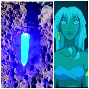 KIDA ATLANTIS NECKLACE, glows in the dark, fluorescent, luminous necklace, necklace with light, kida Atlantis, crystal necklace, cosplay kida