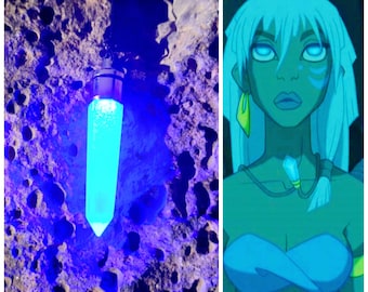 KIDA ATLANTIS KETTING, gloeit in het donker, fluorescerende, lichtgevende ketting, ketting met licht, kida Atlantis, kristallen ketting, cosplay kida