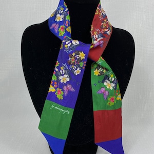 Kaleidoscope Skinny Scarf, Artie, Silk Wristband, Purse Scarf, Woman’s Slim Bandeau Headband, Wrist Wrap Bracelet, Silk Scarf for Hair