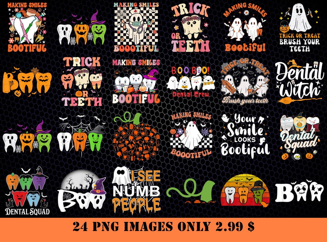 Ghost Dentist Halloween PNG, Halloween Dentist Bundle, Brush Your Teeth ...
