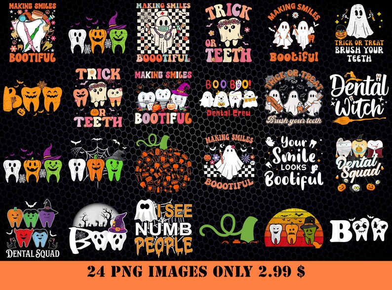 Ghost Dentist Halloween PNG, Halloween Dentist Bundle, Brush Your Teeth ...