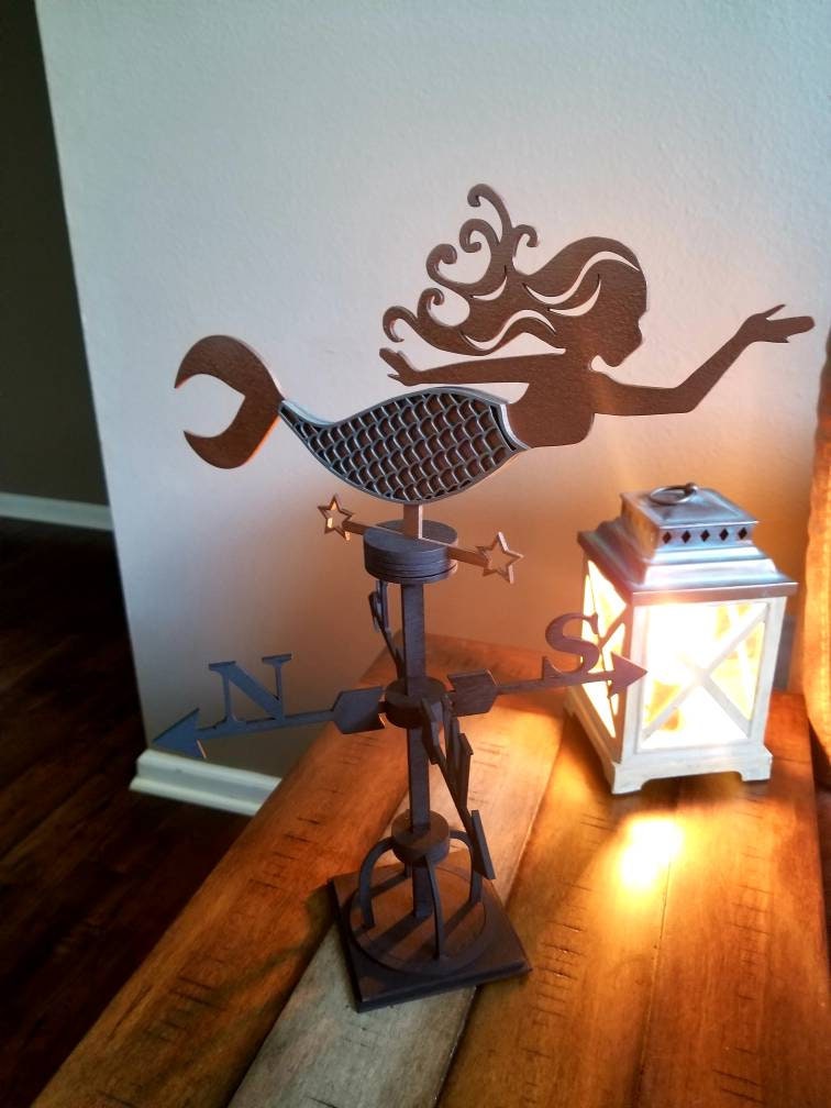 Mermaid Weather Vane Mermaid Decor Coastal Decoration - Etsy