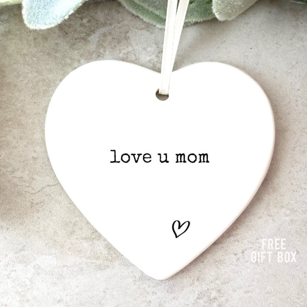 Simple Gift for Mom-Love u mom Ornament-Mother's Day gift-Mother-in-law loving thoughts-Stepmom Gift-Mothers Day Gift-Christmas gift for mom