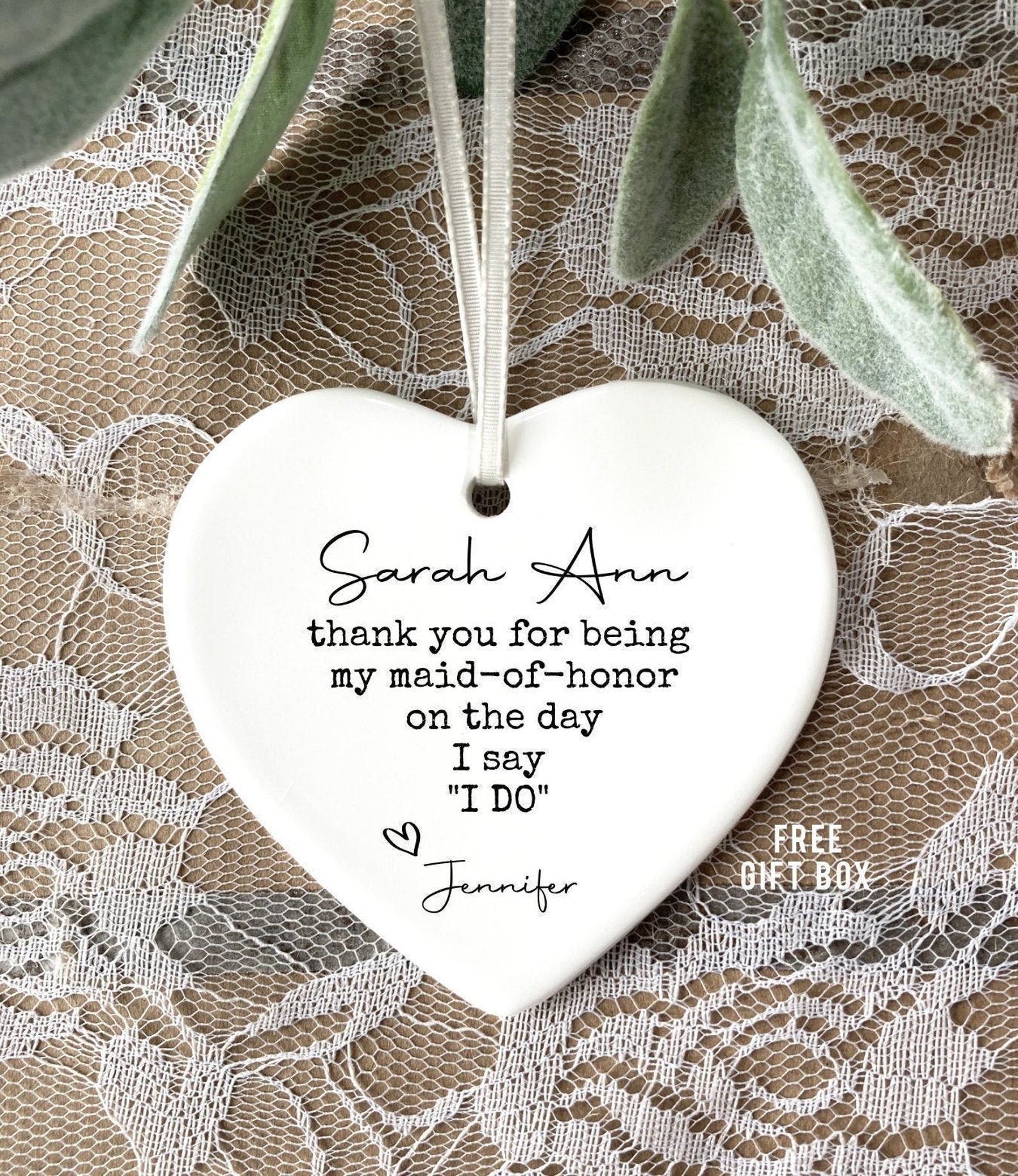 Maid of Honor Thank You GiftBridal Party ThanksPersonalized Etsy