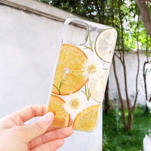 Orange fruit flower case for iPhone 17 16 15 14 13 pro max 16e, Google pixel 9 10 pro, Samsung S23 S24 S25 plus Ultra Samsung zlip 7 fe
