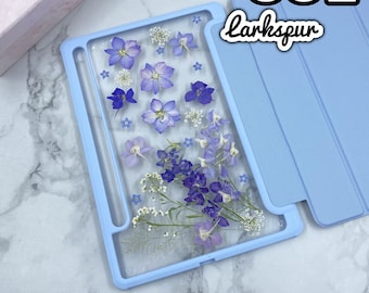 juil. août sept. Étui fleurs pressées, 12 mois de naissance fleurs, étui de table, Samsung Tab S9 S8+,Samsung Tab S7/S7+cse,Samsung Tab S6 Lite