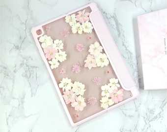 Real pink white flower pink case for Samsung Tab S10 S9 S8 Ultra Plus,Samsung Tab S7 S8 S9 S10 FE+,Samsung Tab A8 A9 A9+,iPad Pro Air 2025