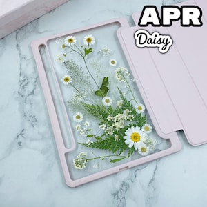 Apr May Jun pressed flowers case, 12 month birth flowers Table case for Samsung Tab S10 S9 Ultra Plus,Samsung Tab S9 S10 FE+,Samsung Tab A9+