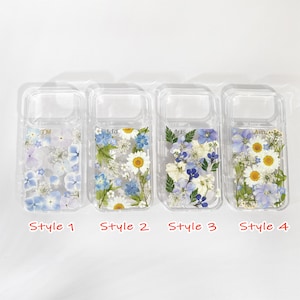 Custom name blue white flower phone case for iphone 17 16 15 14 pro max 16e Air, Google pixel 9 10 pro,Samsung S24 S25 FE Edge Ultra A56