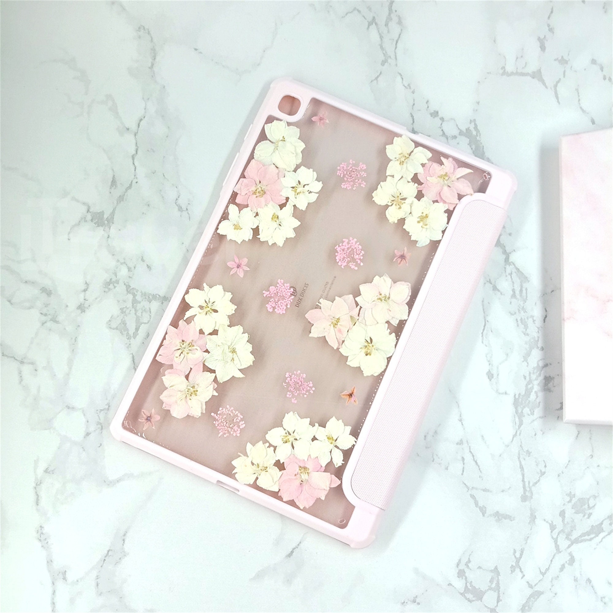 Real Pink White Flower Pink Case for Samsung Tab S11 S10 S9 S8 Ultra ...