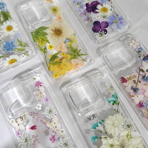 Pressed real flower phone case custom name for Xiaomi 15 14 pro 14T 13T,Redmi Note 14 13 Pro 14C 13C, Motorola razr edge, OnePlus 13R 12R