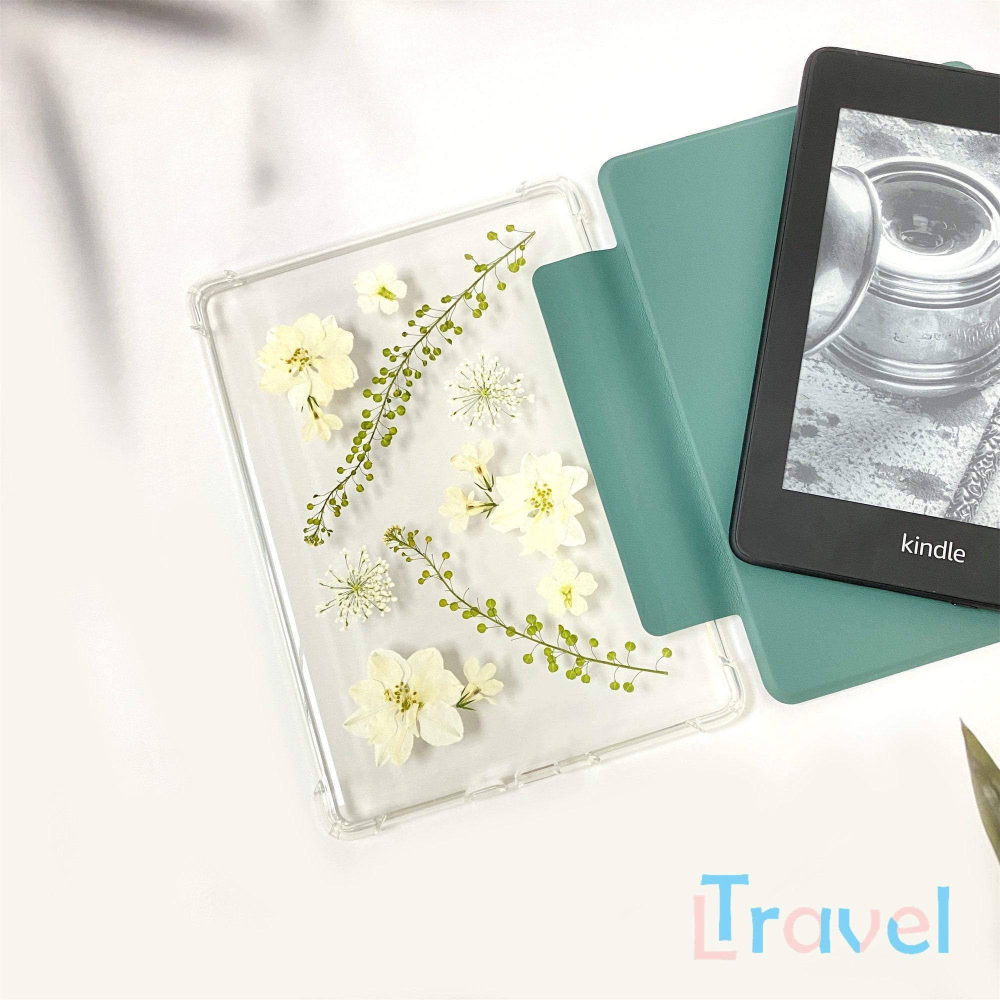 Pressed White Dried Flower Case for Kindle Colorsoft 7'',kindle ...