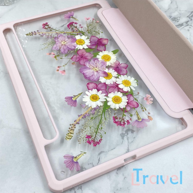 Pink Sakura White Daisy Flower Case for Samsung Tab S11 S10 S9 S8 Ultra ...