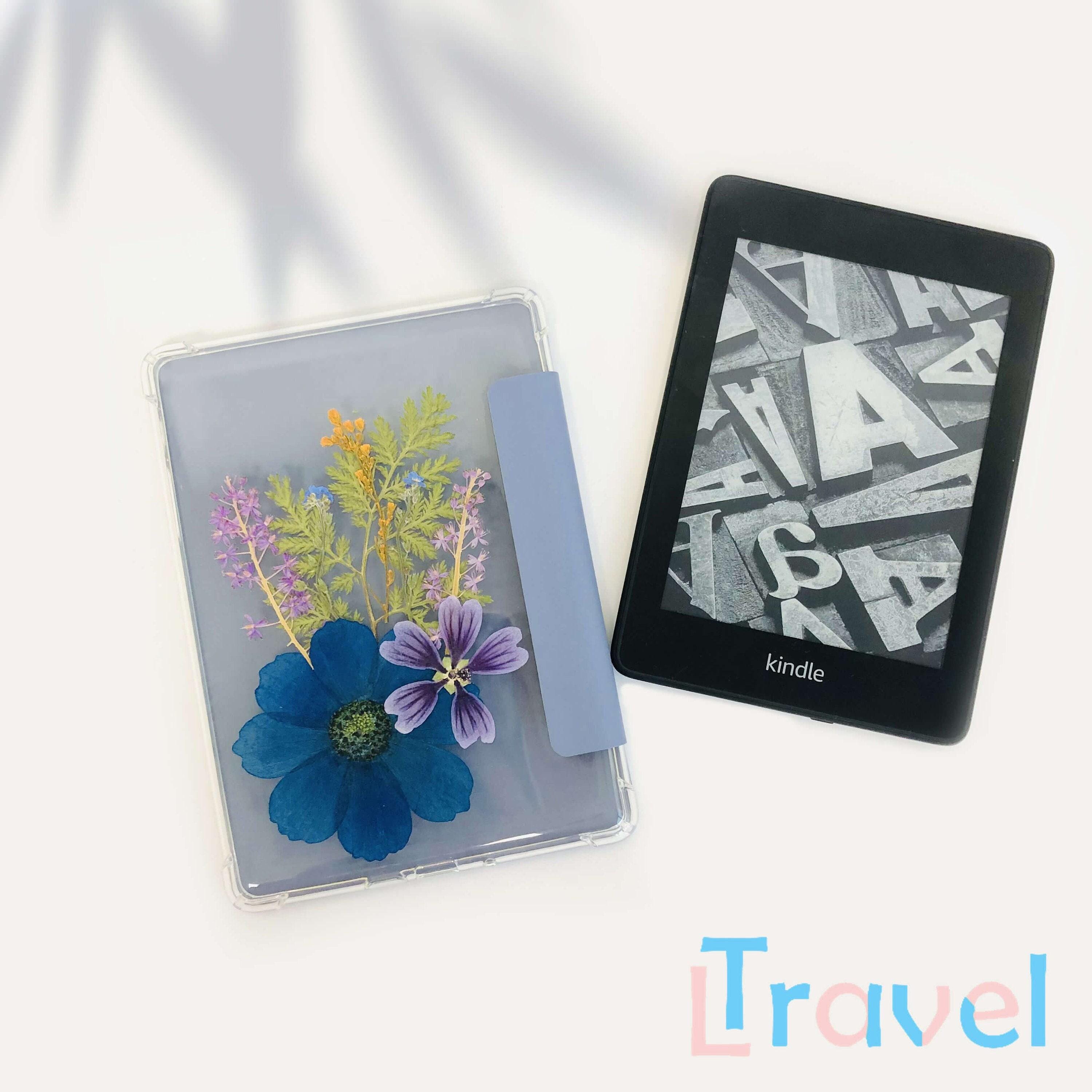 Real Dried Wild Grass Blue Flower Case for Kindle Colorsoft 7'',kindle ...