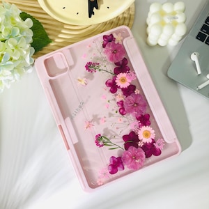 Gepersonaliseerde tablethoes met echte geperste bloemen voor Xiaomi Pad 7 Pro 6s Pro 12.4", Redmi Pad Pro, Pad SE 11", OnePlus Pad 2, Lenovo Tab M11