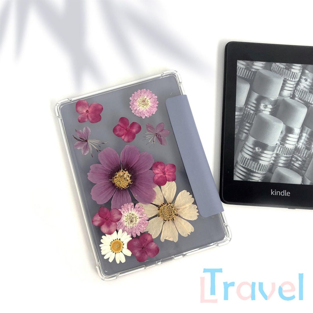 Real Dried Purple Cosmos Flower Case for Kindle Colorsoft 7'',kindle ...