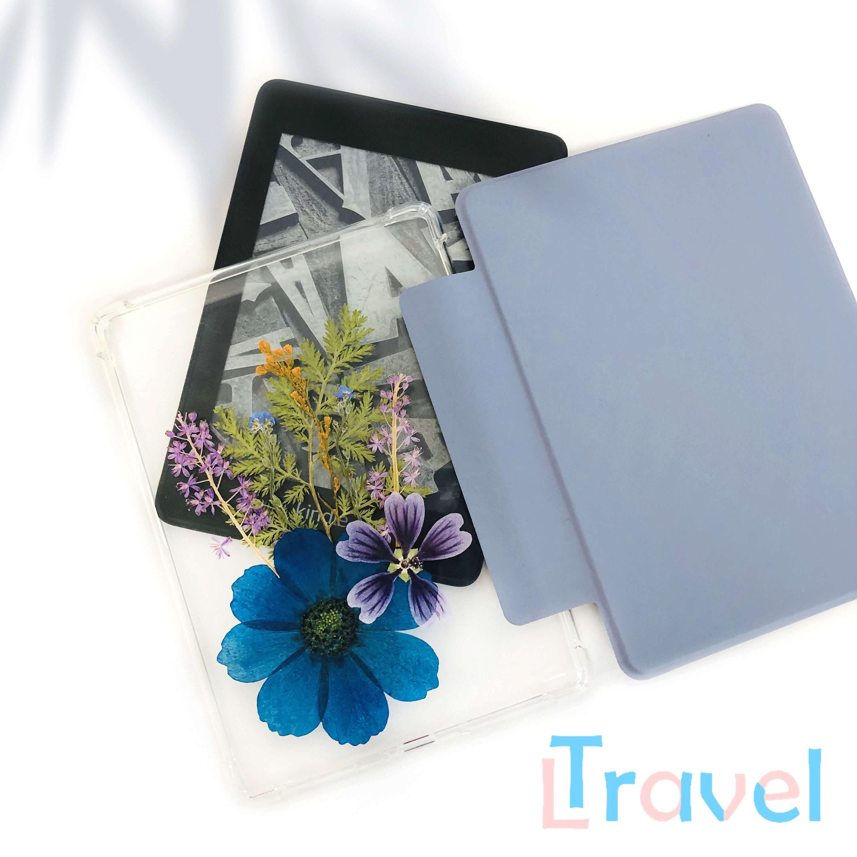Real Dried Wild Grass Blue Flower Case for Kindle Colorsoft 7'',kindle ...
