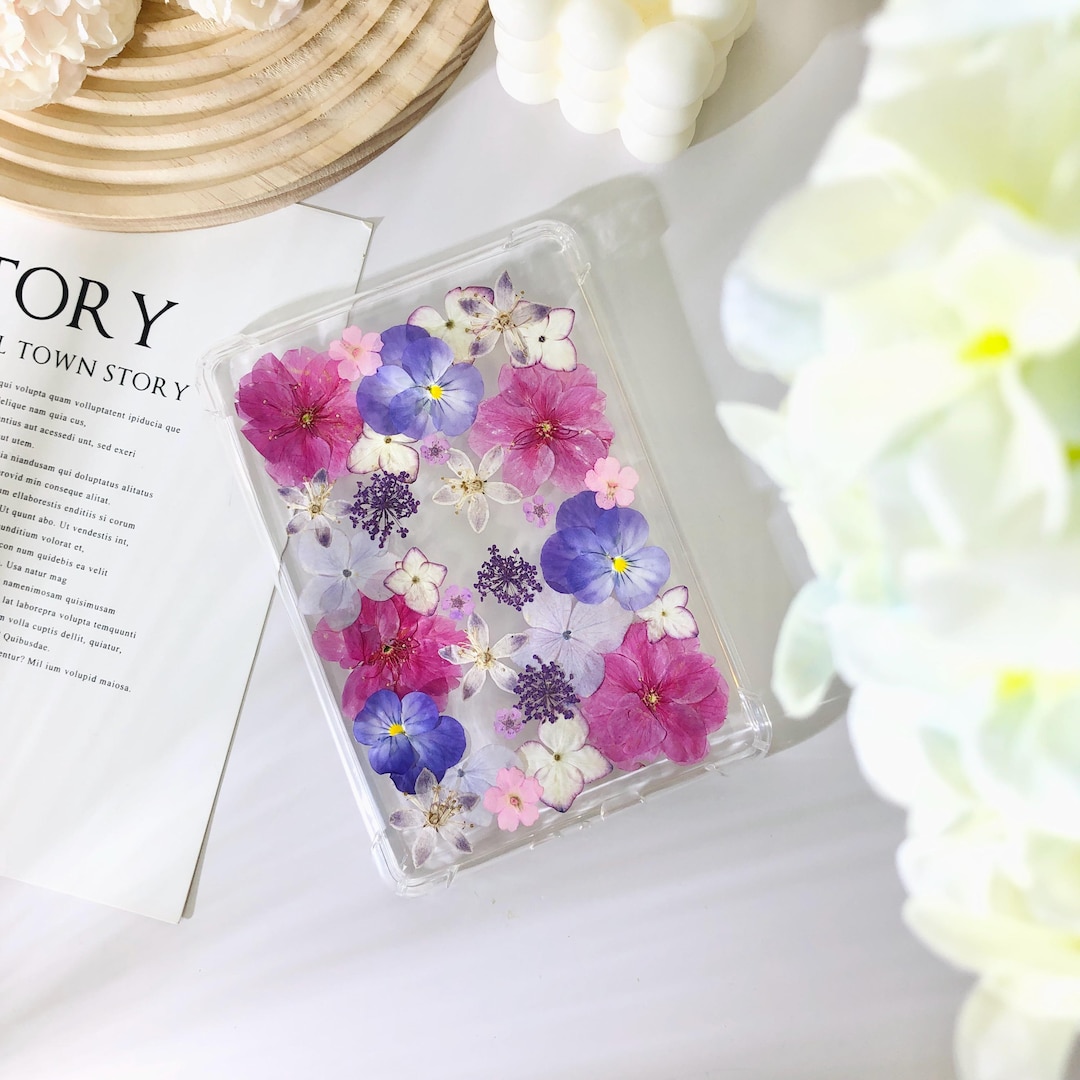 Pink Purple Flower Customized Name E-book Case With Chain for Kindle 6 ...