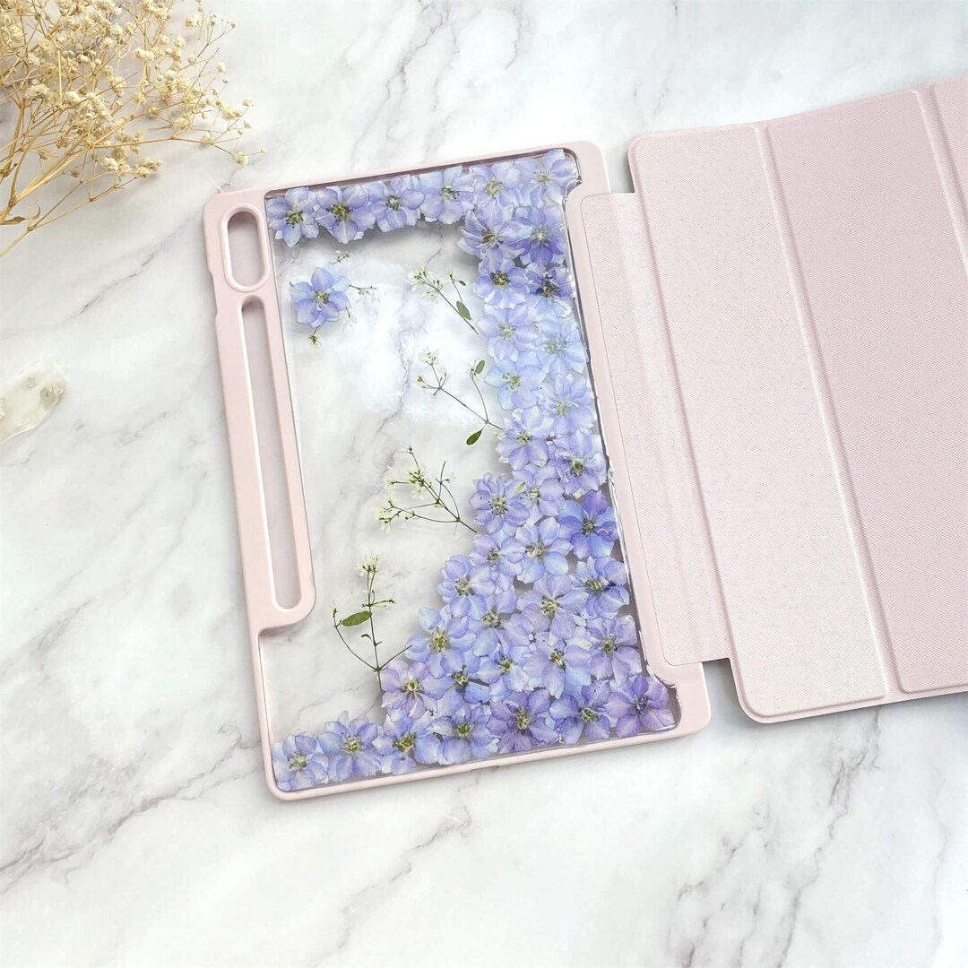 Blue Purple Wedding Flower Case for Samsung Tab S11 S10 S9 S8 Ultra ...