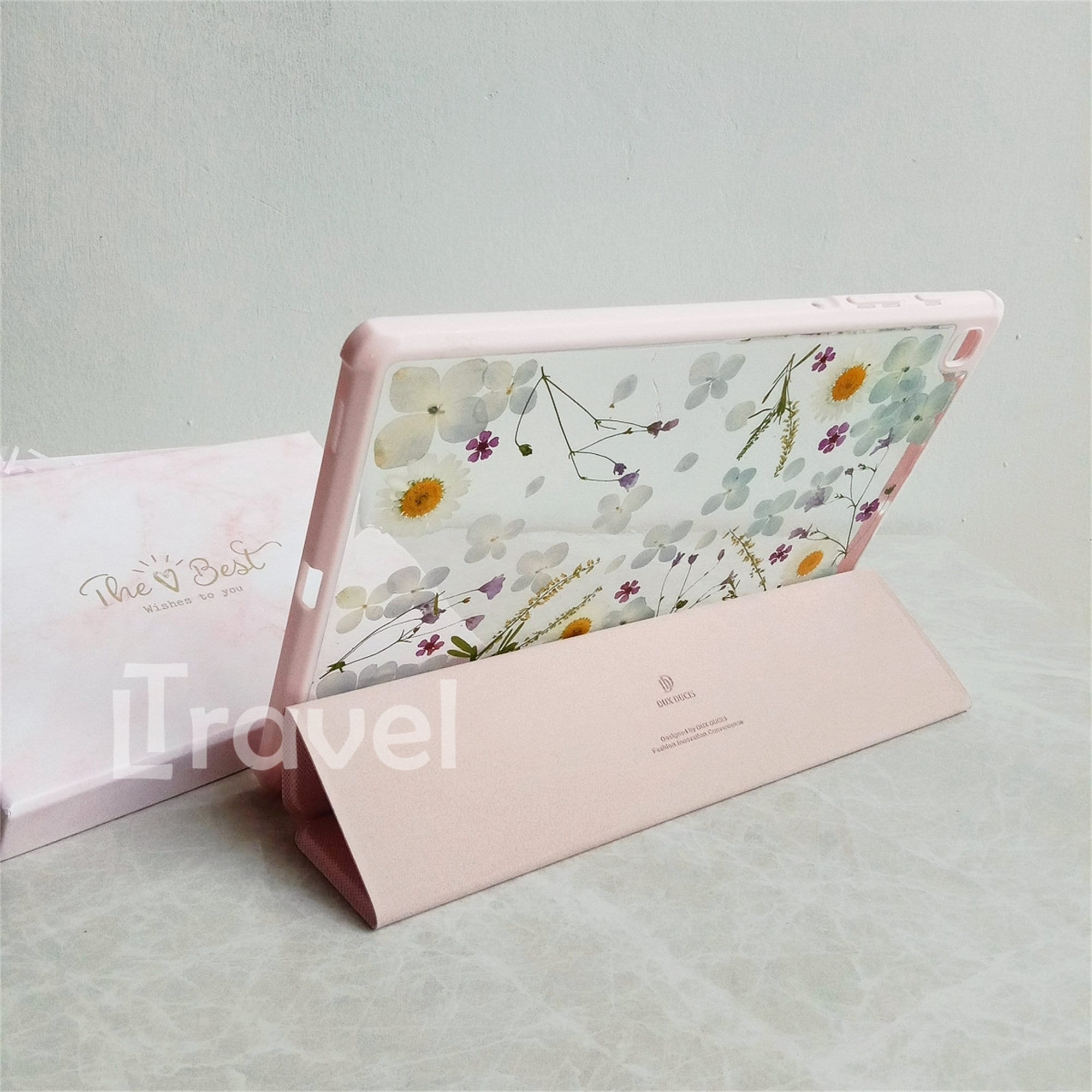 Real Pressed Daisy Light Blue Flower Case for Samsung Tab S11 S10 S9 S8 ...