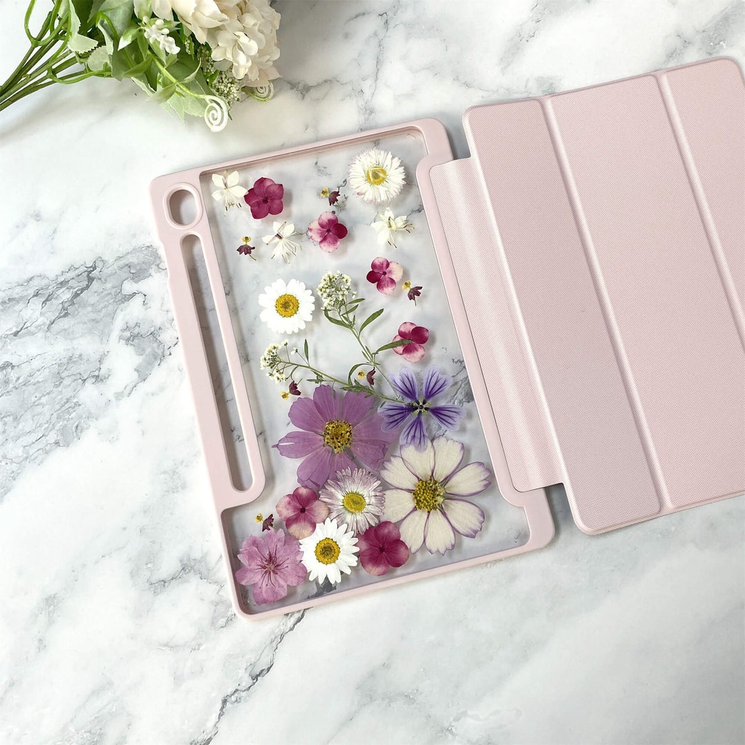 Real Cosmos Daisy Sakura Flower Wedding Case for Samsung Tab S11 S10 S9 ...