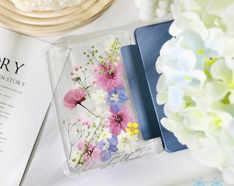 Custom name dry flower case with chain & wristband for Kindle 6'' 2024 2022,Colorsoft,Paperwhite 12th gen,Oasis 2019 7'',Kobo Clara Colour