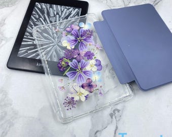 Purple Malva cathayensis flower case for Kindle Colorsoft 7'',Kindle Paperwhite 12th 11th 10th gen, Kindle 6'' 2024 2022, Oasis 2019 7''