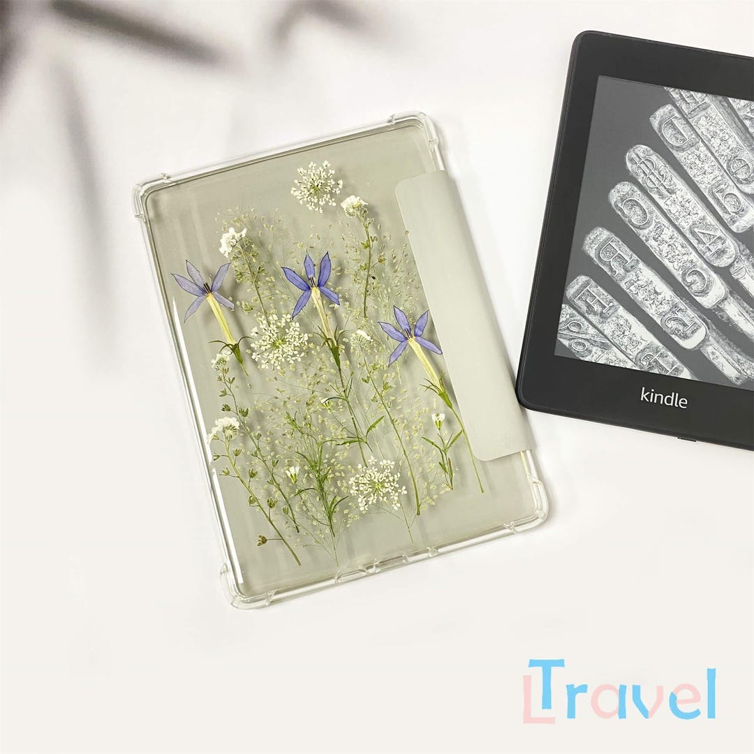 Real Pressed Wild Grass Flower Case for Kindle Colorsoft 7'',kindle ...