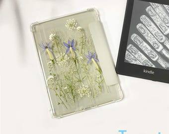 Real pressed wild grass flower case for Kindle Colorsoft 7'',Kindle Paperwhite 12th 11th 10th gen, Kindle 6'' 2024 2022, Oasis 2019 7''