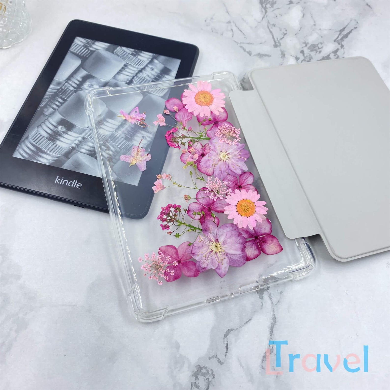 Pink Hydrangea Daisy Cherry Flower Case for Kindle Colorsoft 7'',kindle ...