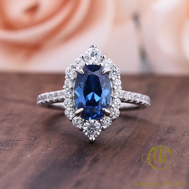 1.50Ct Round Cut Blue Sapphire & Diamond Wedding Band Ring 18K White Gold Finish 1.50Ct Round Cut Blue Sapphire & Diamond Wedding Band Ring 18K White Gold Finish