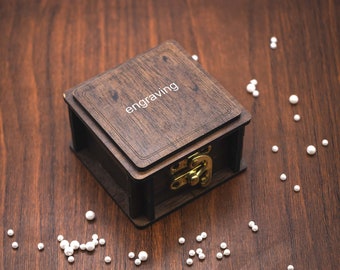 Square Wedding Ring Box Wooden Ring Box Custom Wedding Ring Box Christmas Gift Ring Box Wooden Ring Box Holder For Engagement Ring, Ring Box