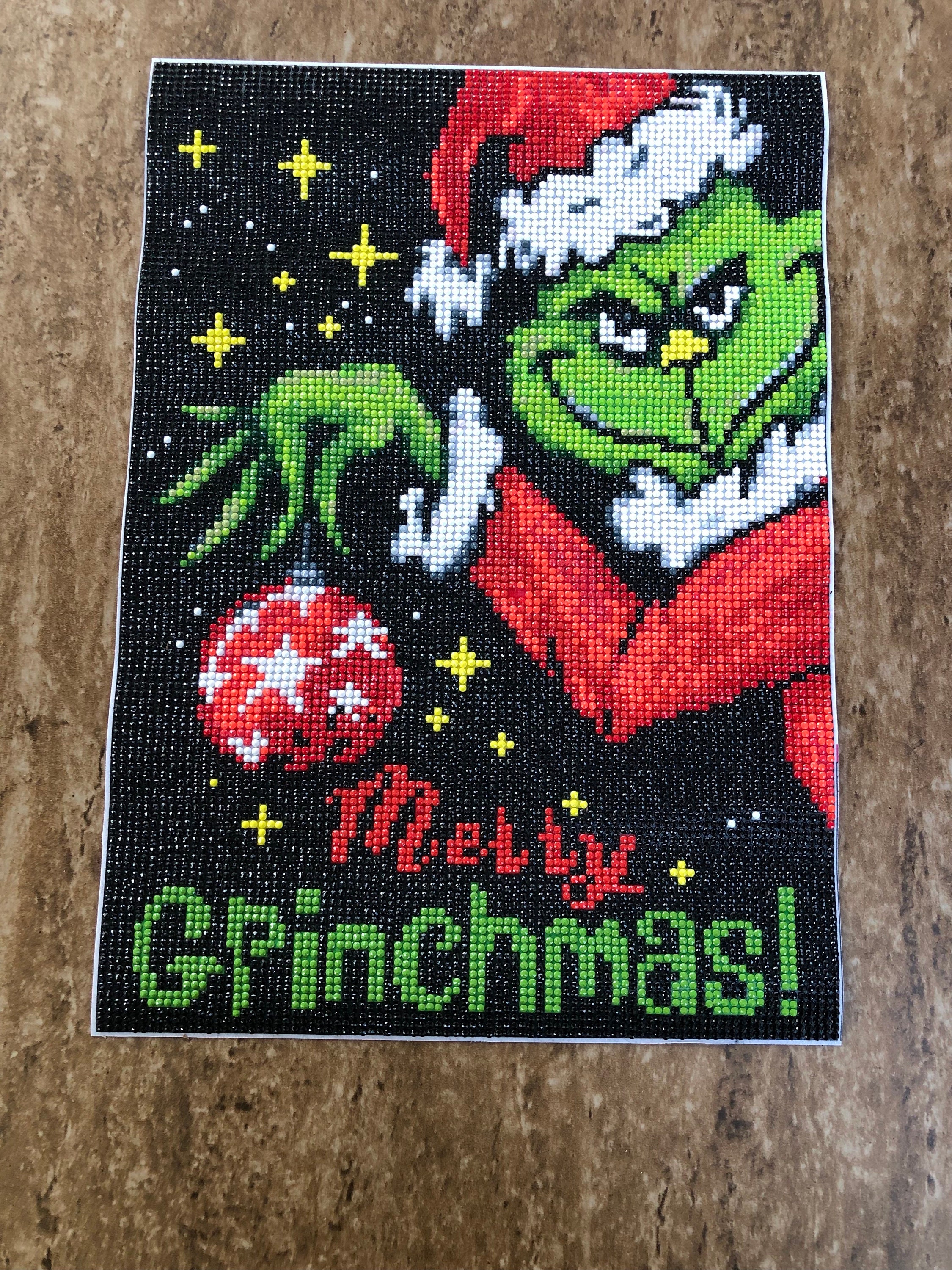 Completed Grinch Diamond Art 