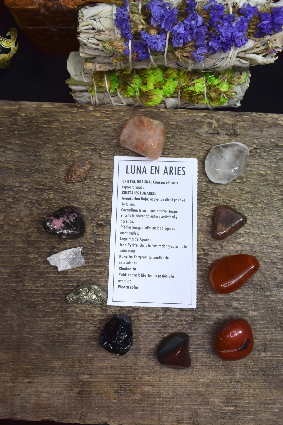 ARIES Zodiac Gemstone Kit MOON in Aries Crystals Kit Aries Etsy