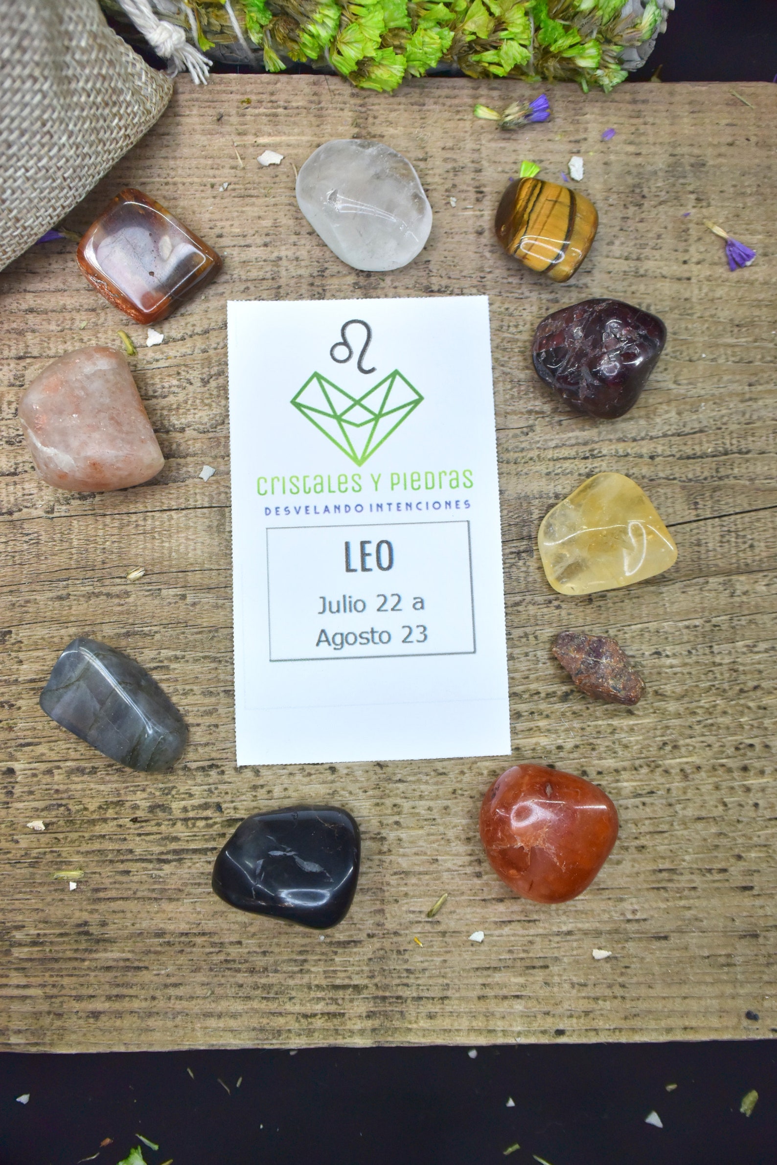 Leo Zodiac Crystals and Gemstones Kit Leo Stones Set Leo Rocks Etsy