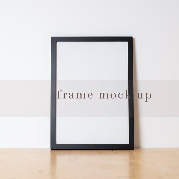 A3/A4 Black Frame Mockup, Neutral Styled Mockup, Single black frame, Natural mock up, Minimalist mock up, 5 x 7 Inch, A4 frame mock up