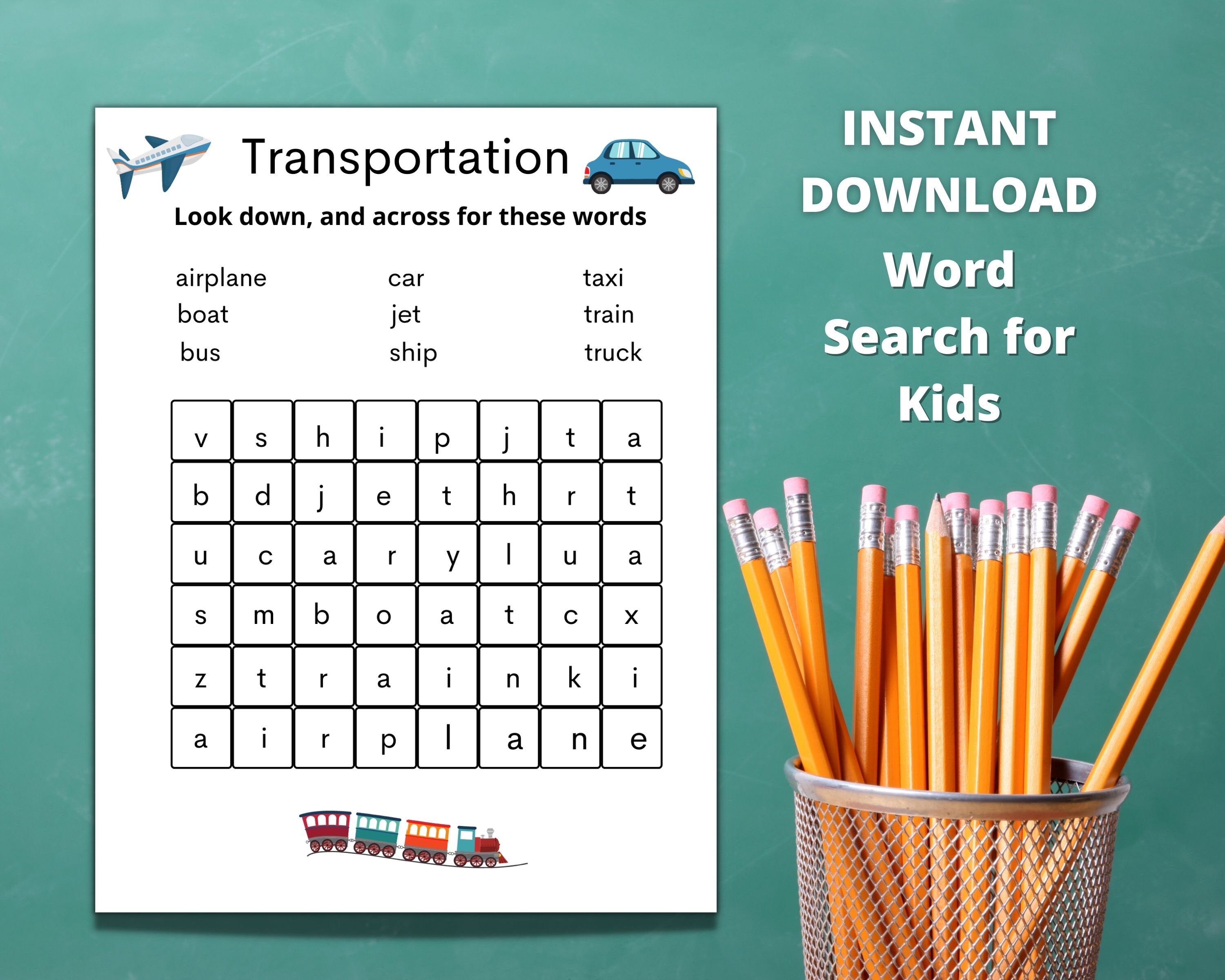 kids word search printable pdf instant download word search etsy