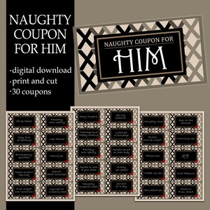 Naughty coupon book , Naughty gift for him, Dirty coupon book for him, Sex Coupon for him, Naughty Coupons Printable, Instant download