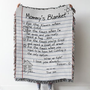 Manta de tecido personalizada com letra de mãe, manta de letras, manta personalizada para o Dia das Mães, presente personalizado para o Dia das Mães