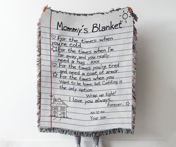 Personalized Handwriting Mommy Woven Throw Blanket, Letter Blanket, Personalized Mothers day Blanket, Personalized Mothers day Gift