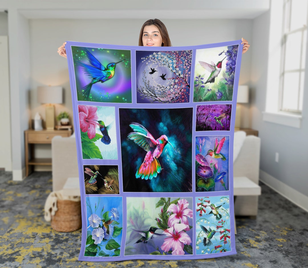 Hummingbird Woven Throw Blanket: Colorful Bird Watching Tapestry - Etsy