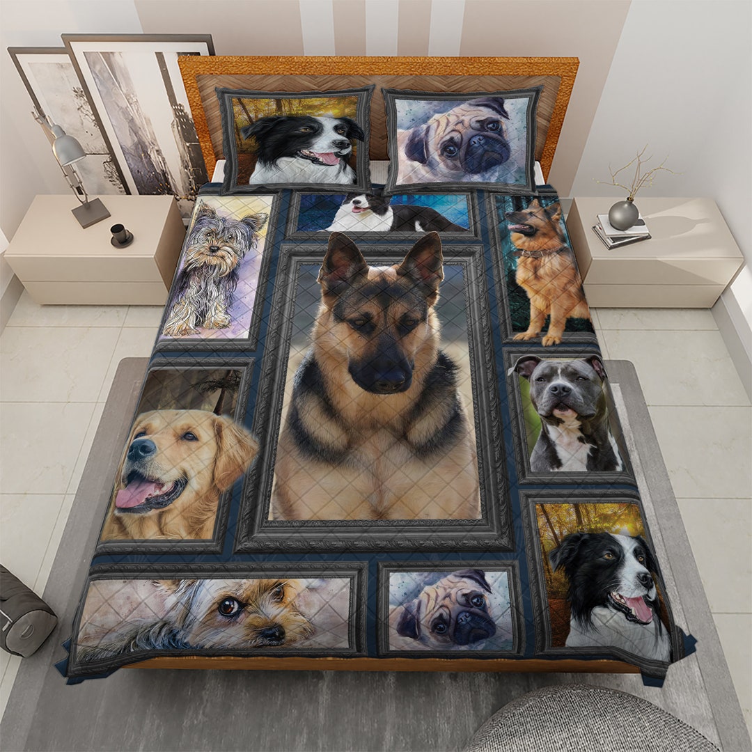 Bundle - Dog Park Double Bedding - 1 x Sheet + 1 x Quilt Cover + 2 x Pillowcases
