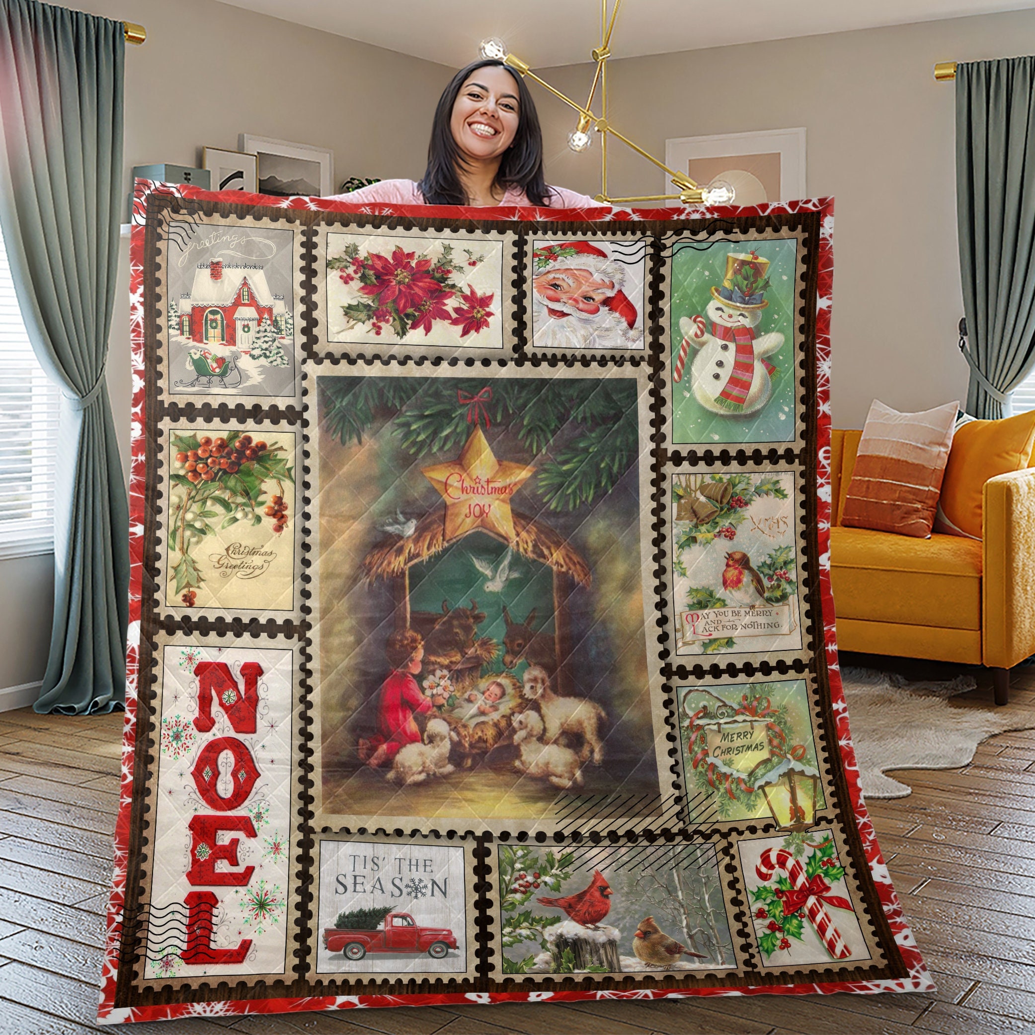 Christmas quilt blanket best sale