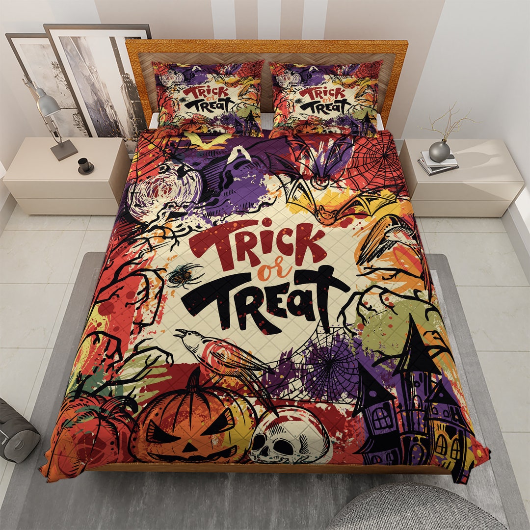 Vintage Spooky Season Pumpkin Halloween Bedding Set, Vintage Jack-o ...