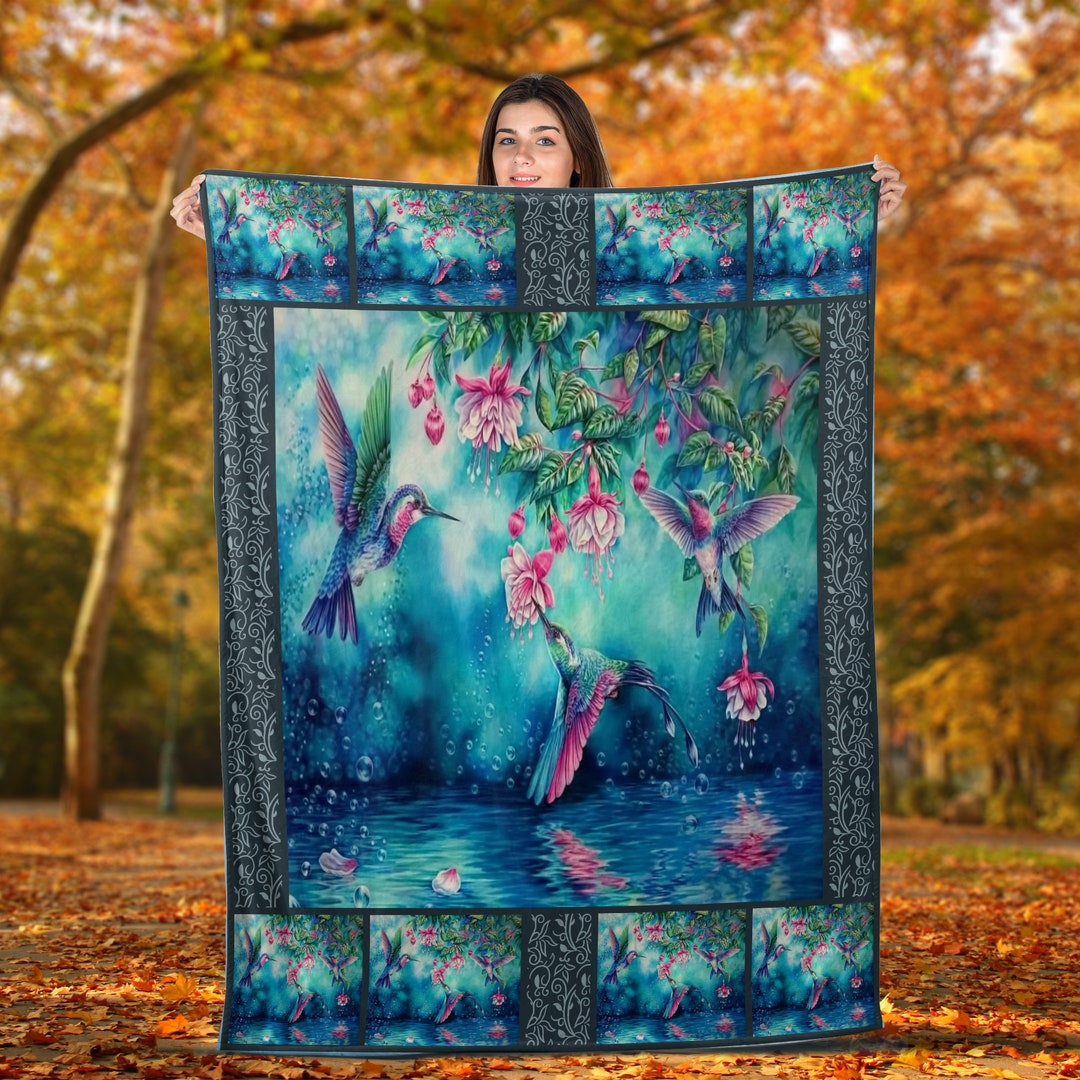 Hummingbird Throw Blanket: Silky Soft Polyester, Birdwatching Gift - Etsy